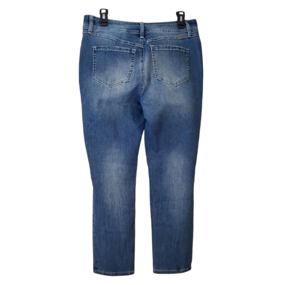 INC International Concepts Blue Distressed Leopard Patch Boyfriend Jean Size 8 - Picture 6 of 8